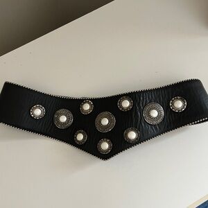 Western Belt - studded black leather